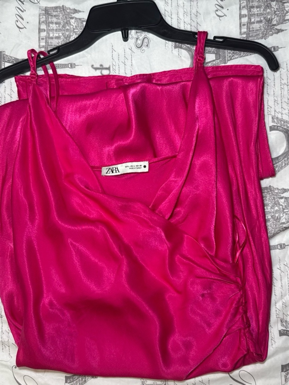 Zara Fuchsia Satin Dress